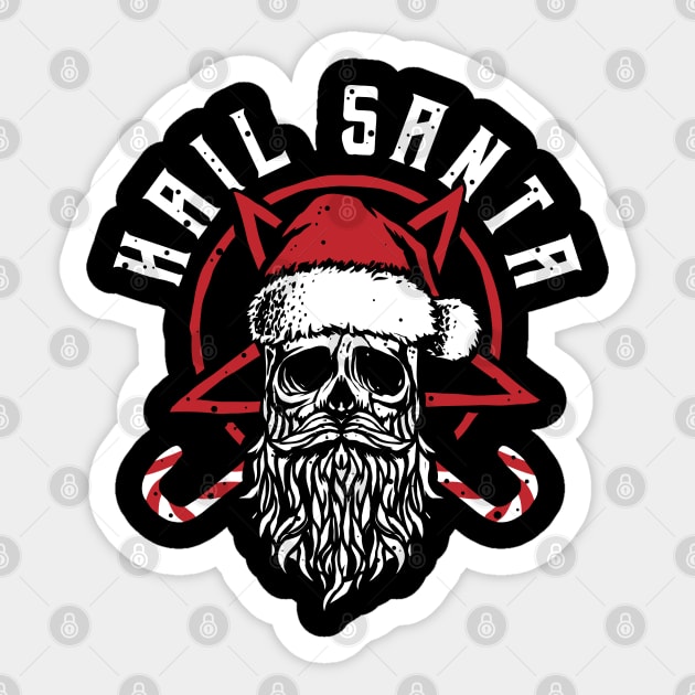 hail santa christmas satanic santa Sticker by A Comic Wizard